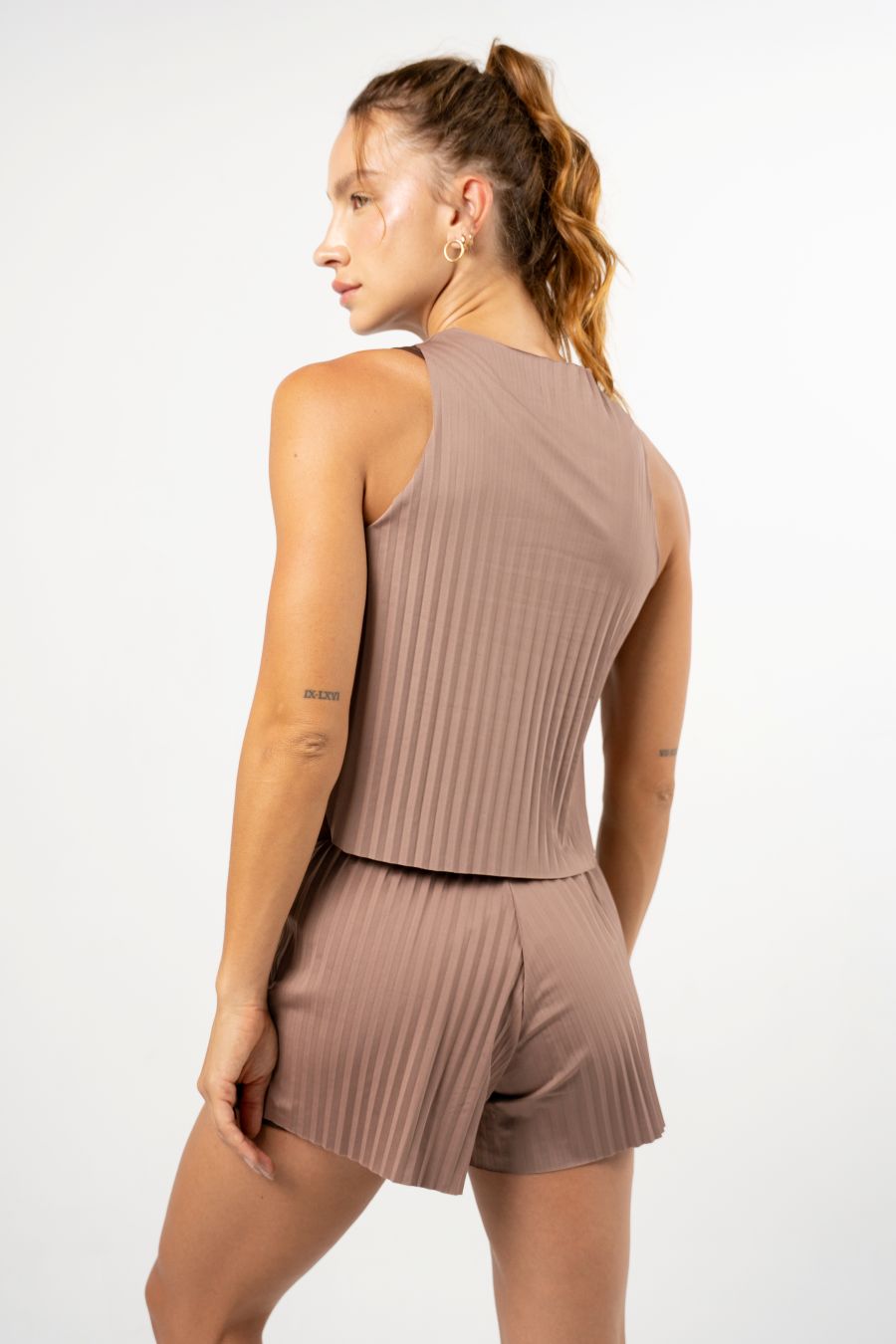 Pleat Tank Top Mocca