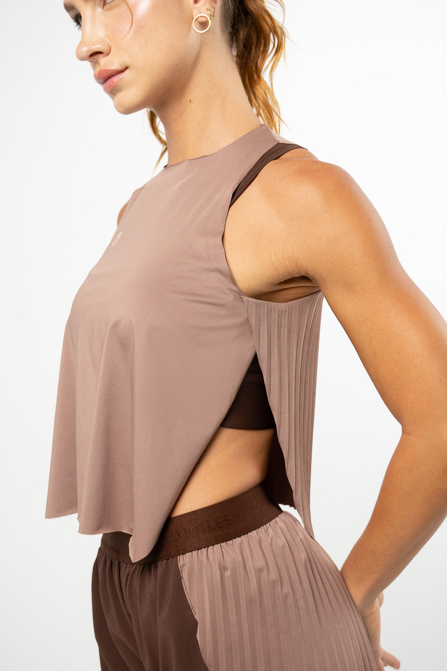 Pleat Tank Top Mocca