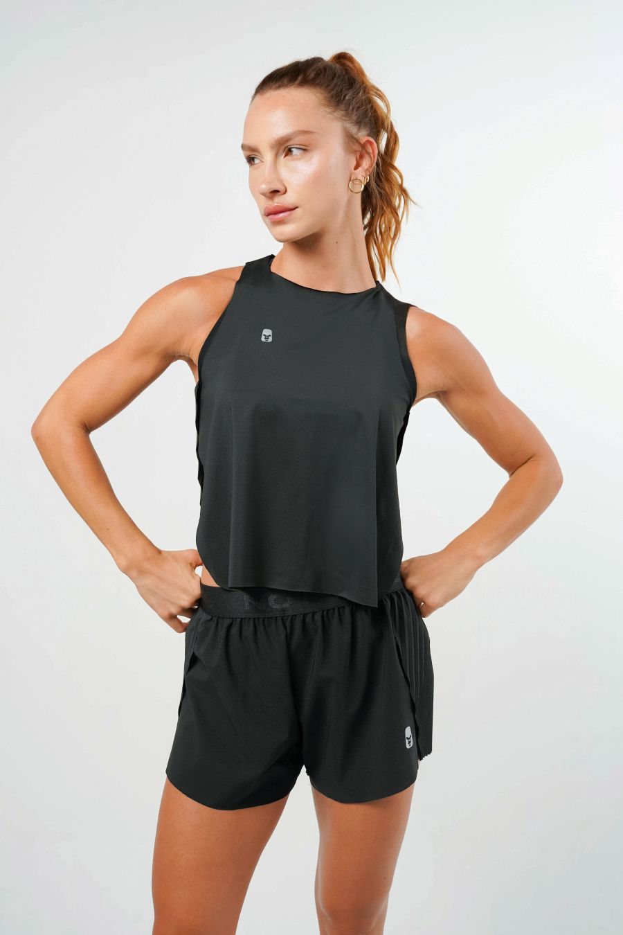 Pleat Tank Top Negro